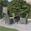 Afuera Living Metal Powder-Coated Steel Garden Dining Set in Light Gray