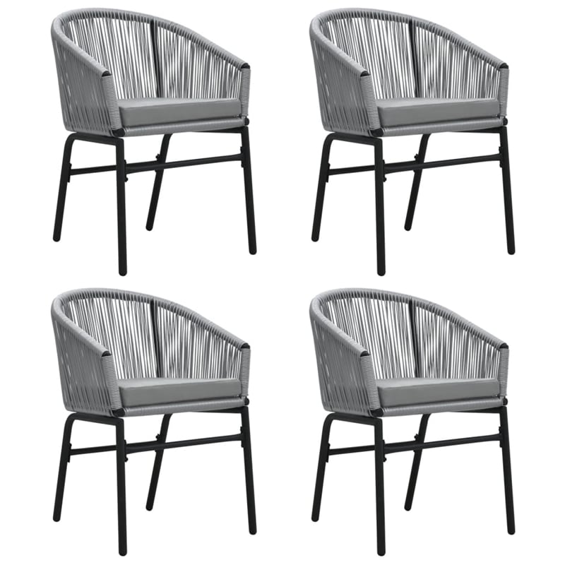 Afuera Living Metal Powder-Coated Steel Garden Dining Set in Black/Gray