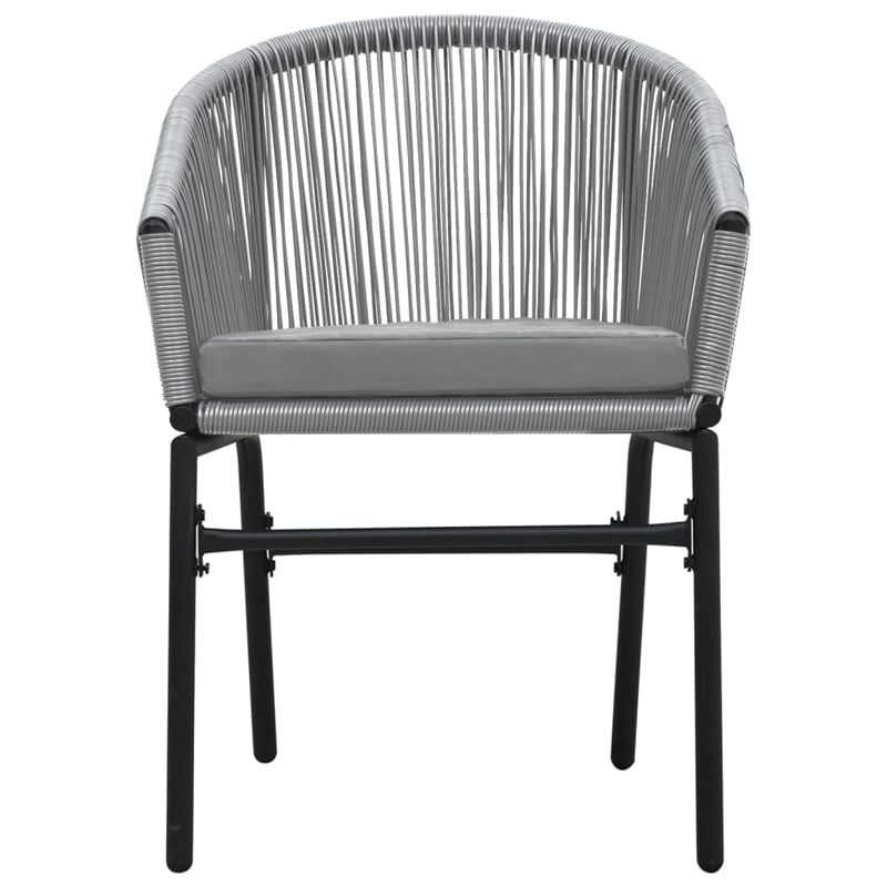 Afuera Living Metal Powder-Coated Steel Garden Dining Set in Black/Gray