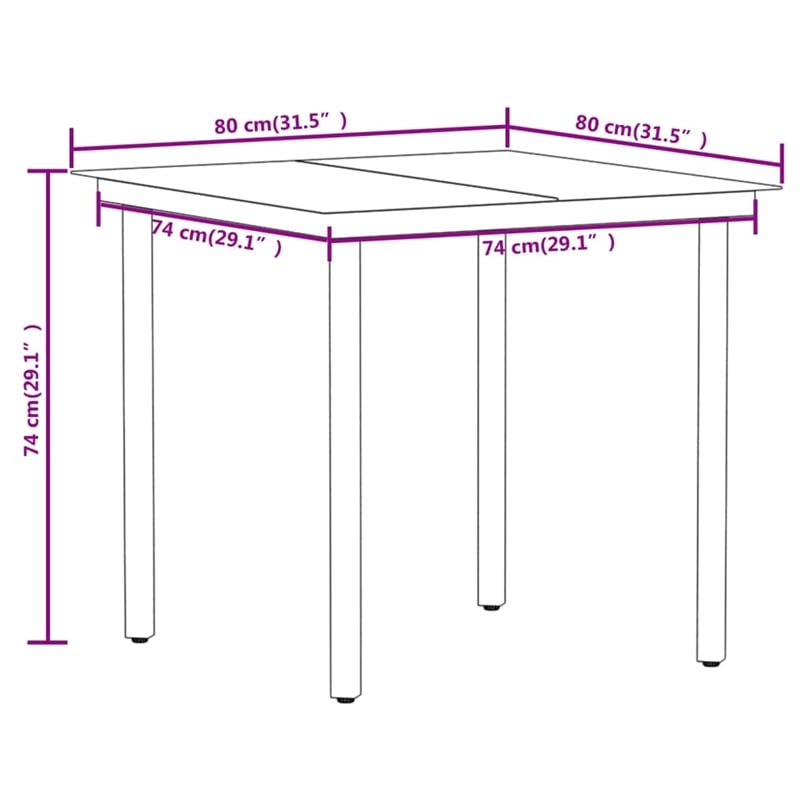 Afuera Living Powder-Coated Steel & Cotton Rope Durable Dining Set in Black