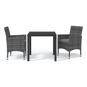 Afuera Living Gray Poly Rattan Medium Light Weight Dining Set