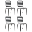 Afuera Living Steel With E-Coated and Powder-Coated Dining Set in Dark Gray