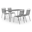 Afuera Living Steel With E-Coated and Powder-Coated Dining Set in Dark Gray