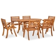 Afuera Living Contemporary Dining Set in Brown Solid Acacia Wood