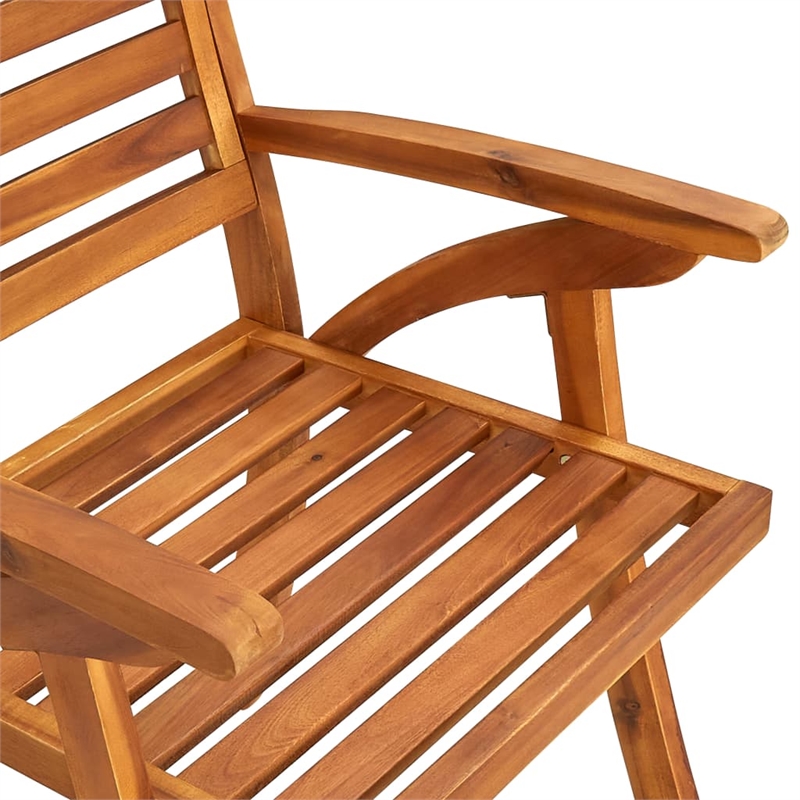 Afuera Living Contemporary Dining Set in Brown Solid Acacia Wood