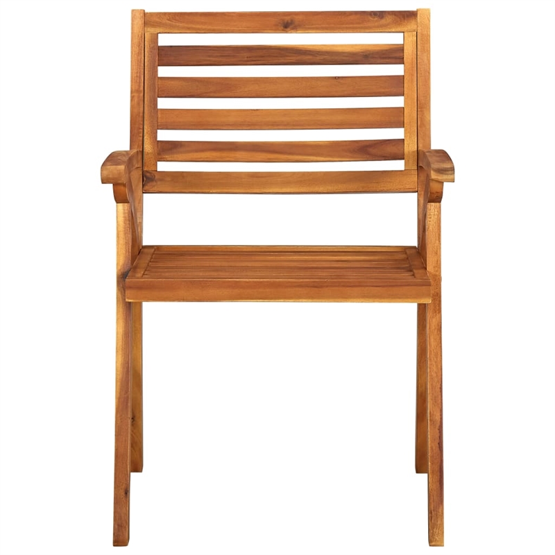 Afuera Living Contemporary Dining Set in Brown Solid Acacia Wood