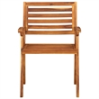 Afuera Living Contemporary Dining Set in Brown Solid Acacia Wood