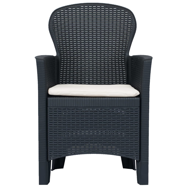 Afuera Living Outdoor Dining Set in Anthracite Plastic & Polyester Cushions