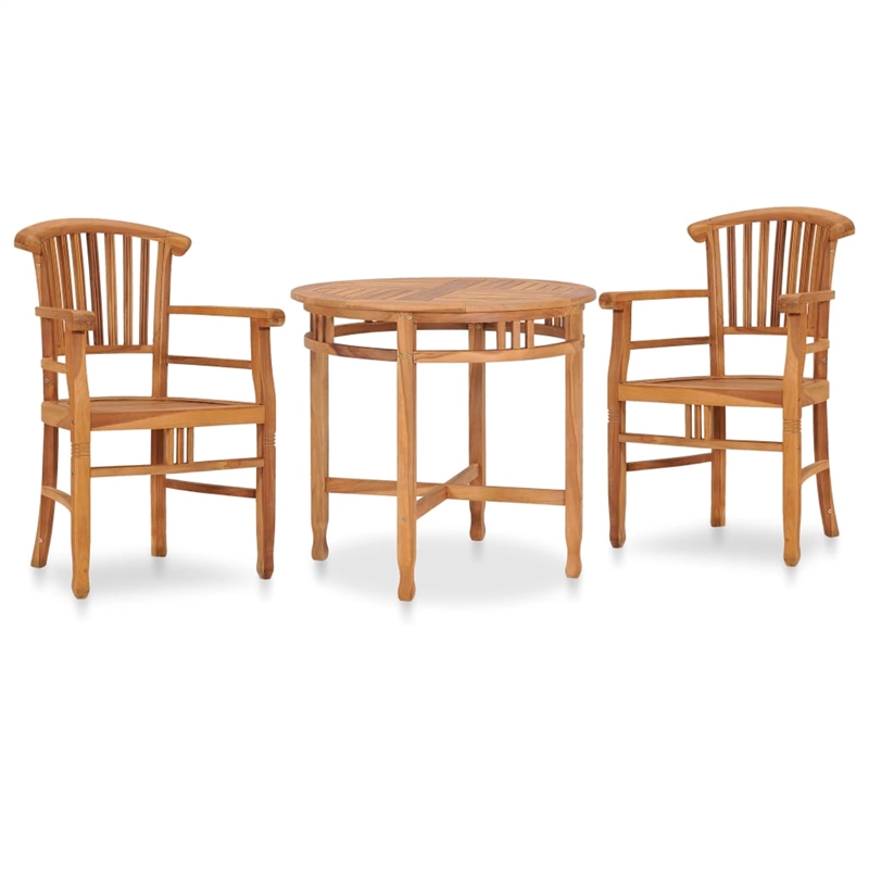 Afuera Living Contemporary Garden Dining Set in Natural Solid Teak Wood