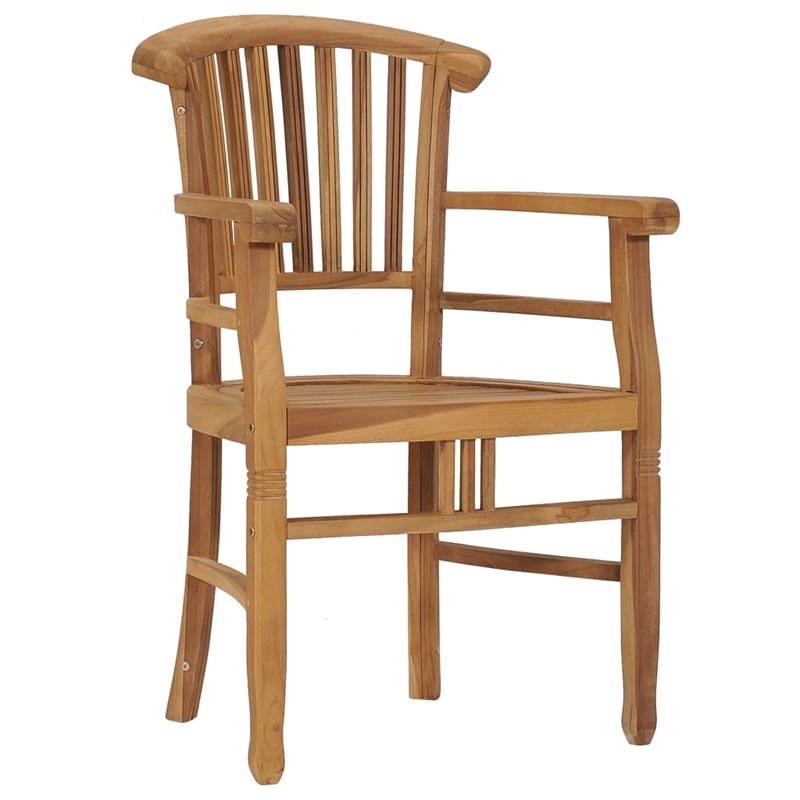 Afuera Living Contemporary Garden Dining Set in Natural Solid Teak Wood