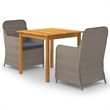 Afuera Living Contemporary Dining Set in Brown Solid Acacia Wood