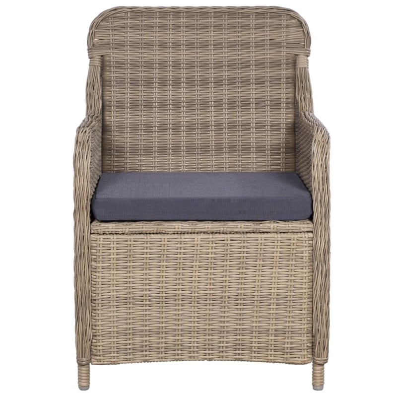 Afuera Living Contemporary Dining Set in Brown Solid Acacia Wood