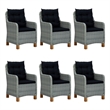 Afuera Living Contemporary Solid Wood Dining Set in Light Gray/Black