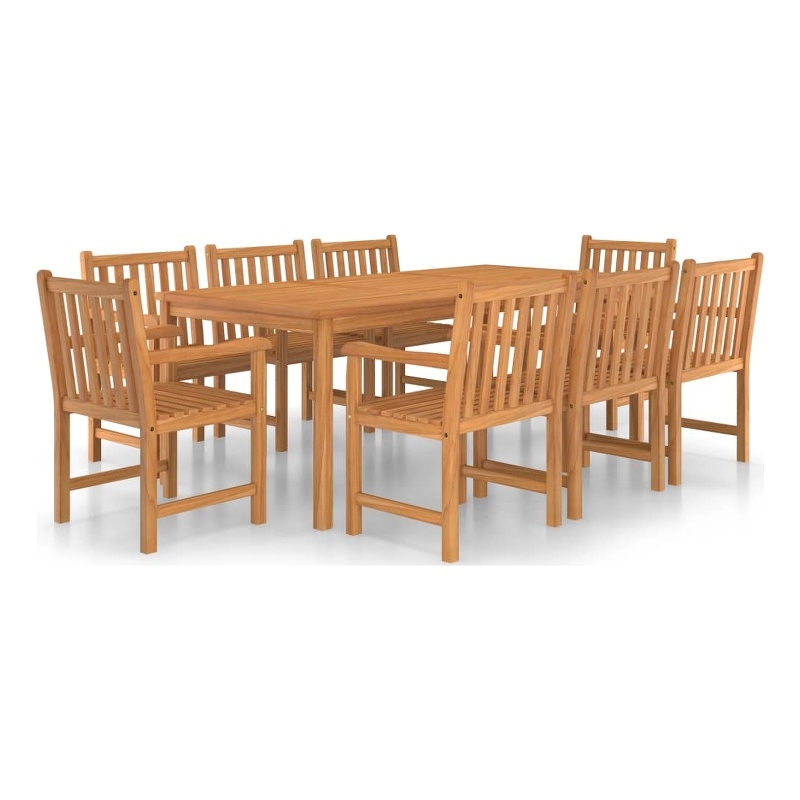 Afuera Living Contemporary Garden Dining Set in Warm Teak Wood