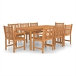 Afuera Living Contemporary Garden Dining Set in Warm Teak Wood