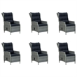 Afuera Living Contemporary Solid Wood Dining Set in Light Gray/Black