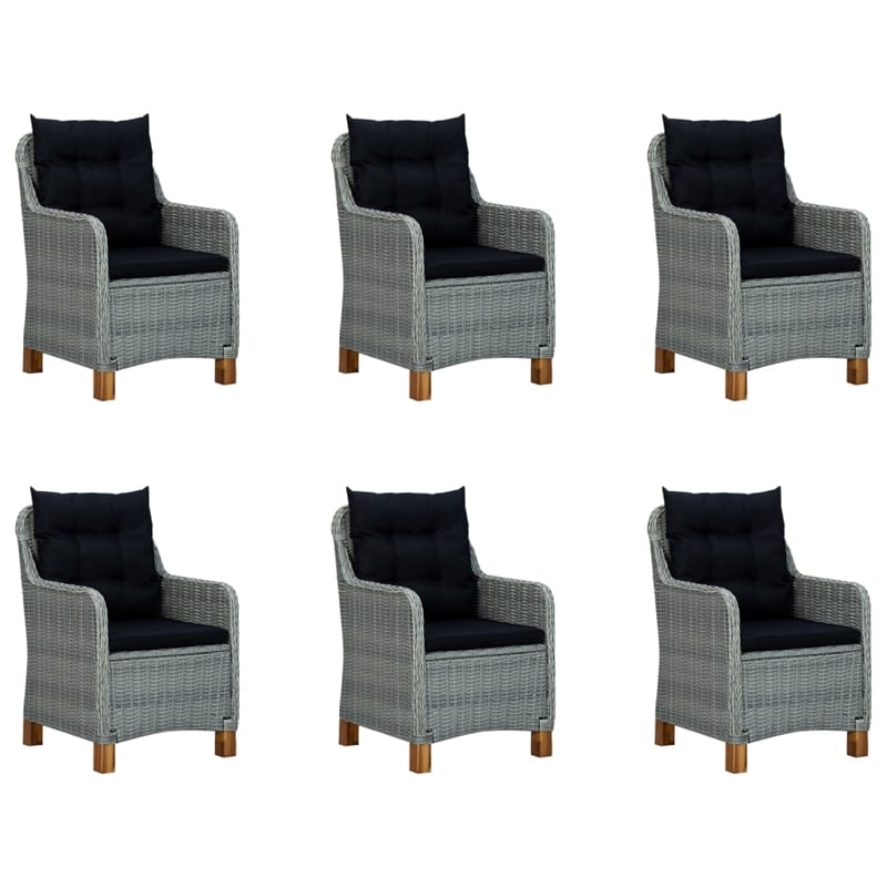 Afuera Living Contemporary Solid Wood Dining Set in Light Gray/Black