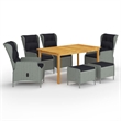 Afuera Living Contemporary Solid Wood Dining Set in Light Gray/Black