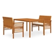 Afuera Living Contemporary Solid Wood Outdoor Dining Set in Cream/Brown