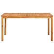 Afuera Living Contemporary Solid Wood Outdoor Dining Set in Cream/Brown