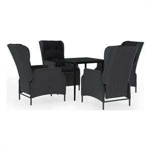 Afuera Living Contemporary 5-piece Garden Dining Set in Dark Gray