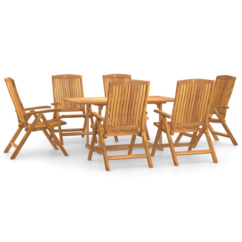 Afuera Living Contemporary Teak Wood Garden Dining Set in Brown