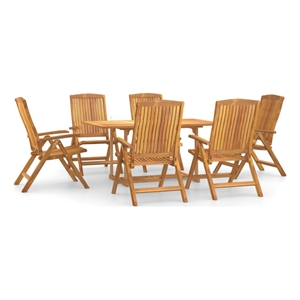 Afuera Living Contemporary Teak Wood Garden Dining Set in Brown