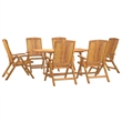 Afuera Living Contemporary Teak Wood Garden Dining Set in Brown