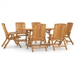 Afuera Living Contemporary Teak Wood Garden Dining Set in Brown