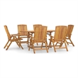 Afuera Living Contemporary Teak Wood Garden Dining Set in Brown
