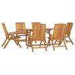 Afuera Living Contemporary Teak Wood Garden Dining Set in Brown