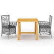 Afuera Living Contemporary Solid Acacia Wood Dining Set in Gray/Dark Gray
