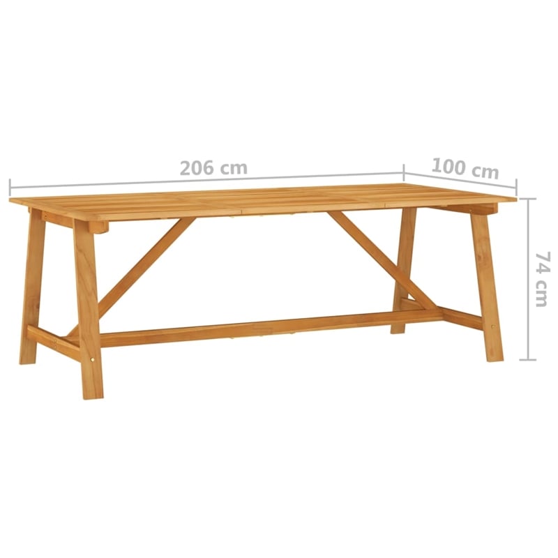 Afuera Living Contemporary Solid Wood Dining Set in Black and Wood