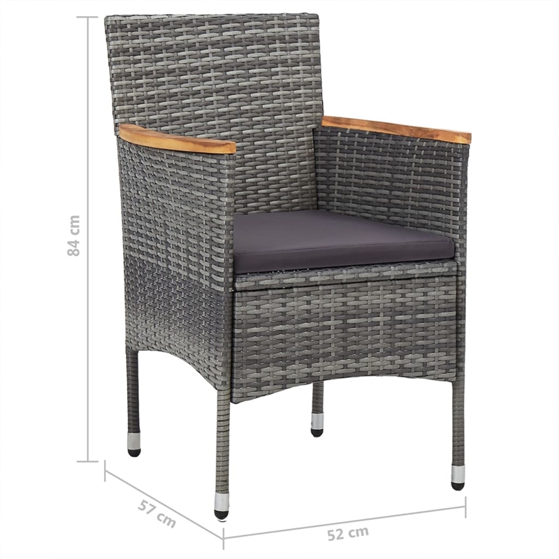 Afuera Living Contemporary 7 Piece Dining Set in Gray/Dark Gray