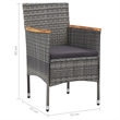 Afuera Living Contemporary 7 Piece Dining Set in Gray/Dark Gray
