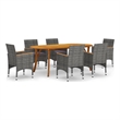 Afuera Living Contemporary 7 Piece Dining Set in Gray/Dark Gray