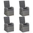 Afuera Living Contemporary Solid Wood Dining Set in Gray/Dark Gray