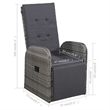 Afuera Living Contemporary Solid Wood Dining Set in Gray/Dark Gray