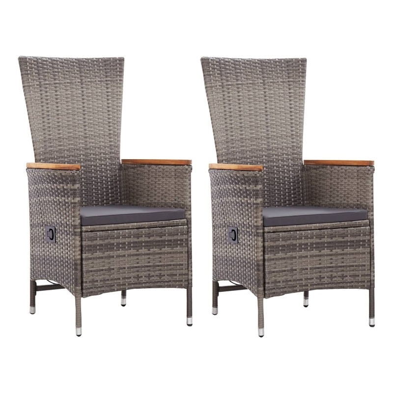 Afuera Living Contemporary 3 Piece Dining Set in Gray/Dark Gray