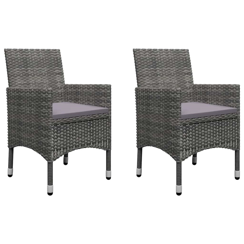 Afuera Living Contemporary Solid Wood Dining Set in Gray/Dark Gray