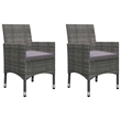 Afuera Living Contemporary Solid Wood Dining Set in Gray/Dark Gray