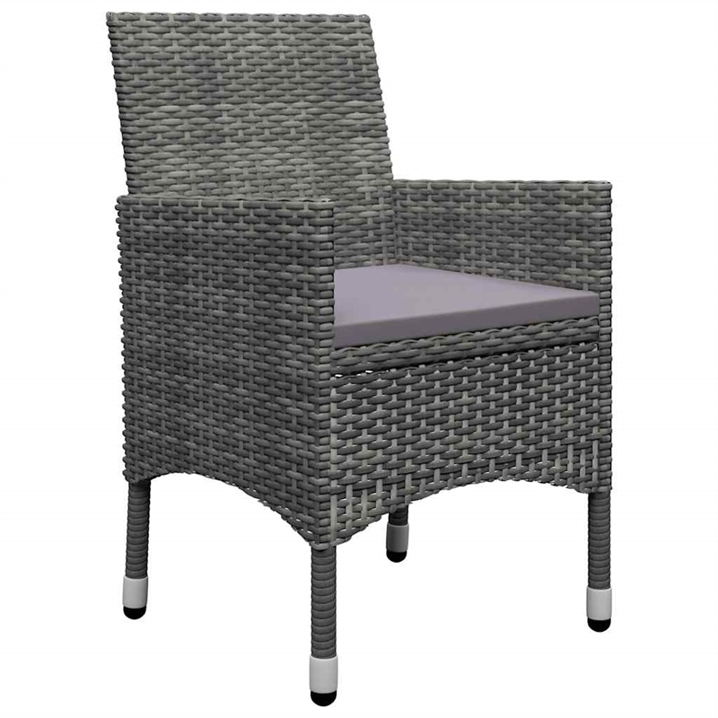 Afuera Living Contemporary Solid Wood Dining Set in Gray/Dark Gray