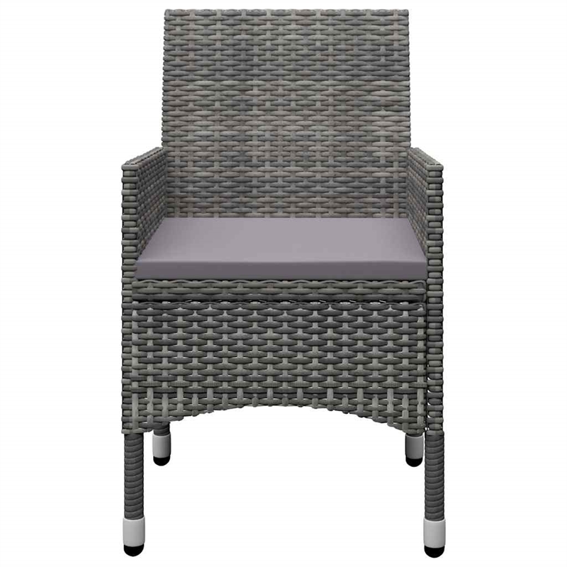 Afuera Living Contemporary Solid Wood Dining Set in Gray/Dark Gray