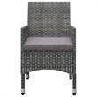 Afuera Living Contemporary Solid Wood Dining Set in Gray/Dark Gray