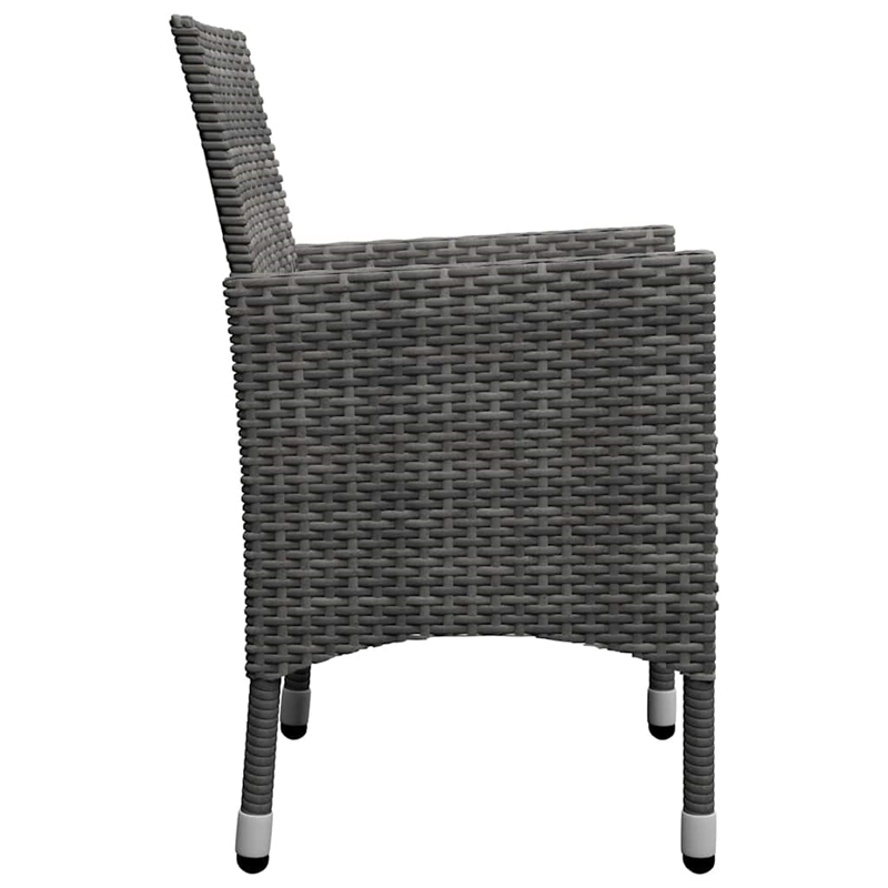 Afuera Living Contemporary Solid Wood Dining Set in Gray/Dark Gray