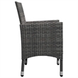 Afuera Living Contemporary Solid Wood Dining Set in Gray/Dark Gray