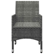 Afuera Living Contemporary Solid Wood Dining Set in Gray/Dark Gray