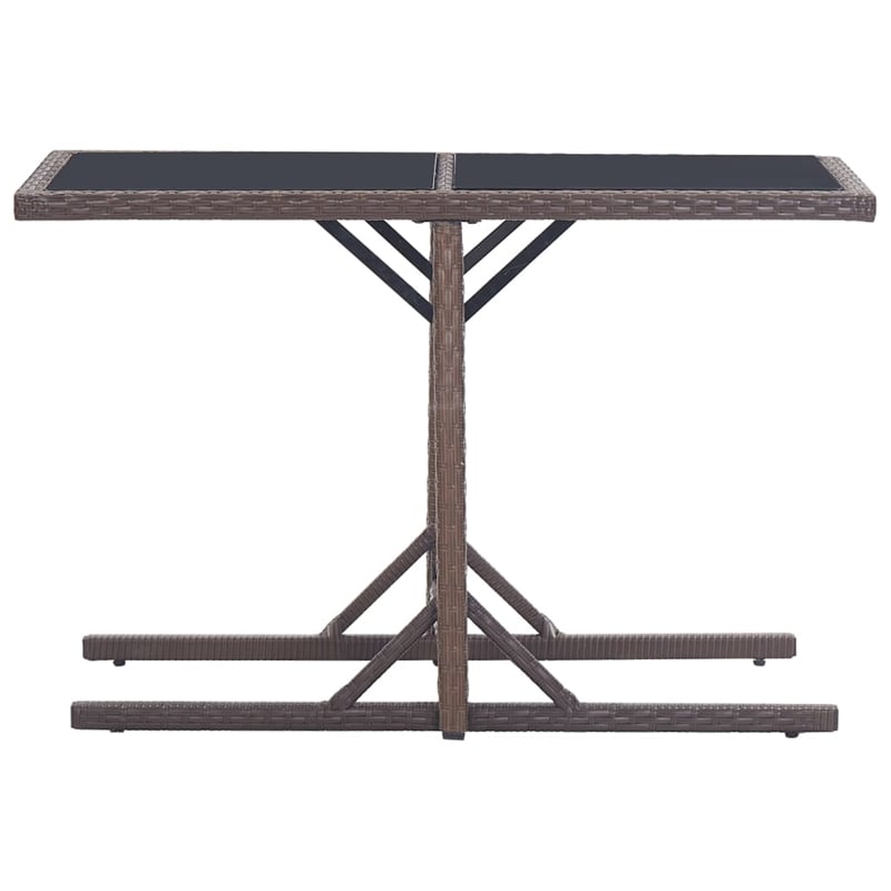 Afuera Living Contemporary Poly Rattan Dining Set in Brown/Cream White