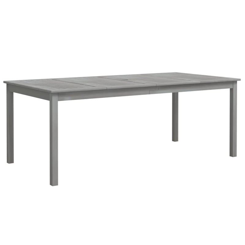 Afuera Living Contemporary Solid Acacia Wood Garden Dining Set in Gray