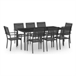 Afuera Living Contemporary Outdoor Dining Set in Anthracite/Black/Gray